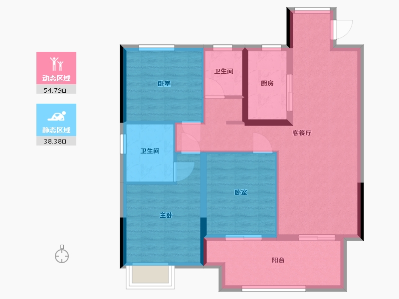 浙江省-宁波市-官山印小区-83.27-户型库-动静分区