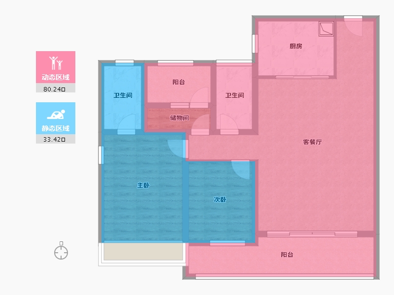 山东省-青岛市-中海半山云境-108.79-户型库-动静分区