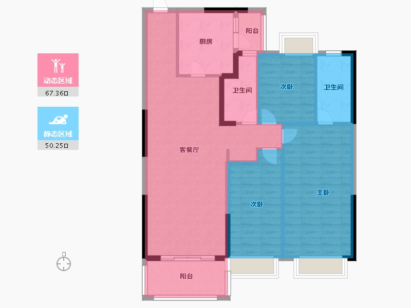 河南省-信阳市-恒大御景湾-106.40-户型库-动静分区