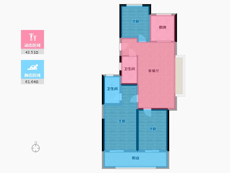 浙江省-台州市-东浦未来社区-93.85-户型库-动静分区