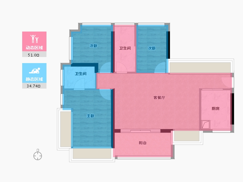 广东省-东莞市-松湖瑞府-76.13-户型库-动静分区