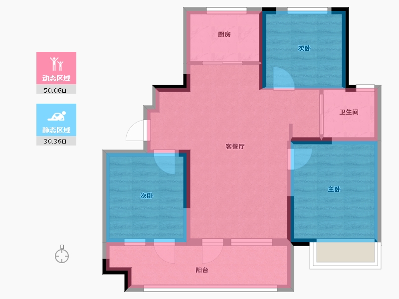 山东省-青岛市-北岸雅望-71.21-户型库-动静分区