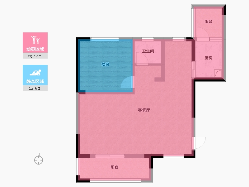 云南省-昆明市-远达翡翠台-98.40-户型库-动静分区