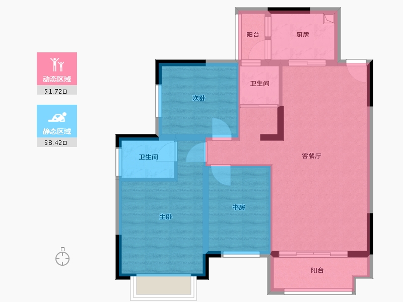 湖南省-湘潭市-太阳城-83.20-户型库-动静分区