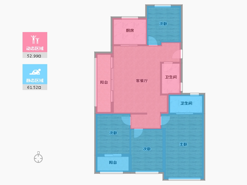 浙江省-杭州市-绿城锦海棠-103.64-户型库-动静分区