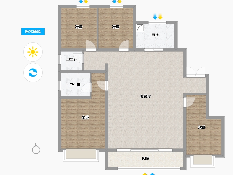 河北省-石家庄市-城发投·云和赋-140.00-户型库-采光通风