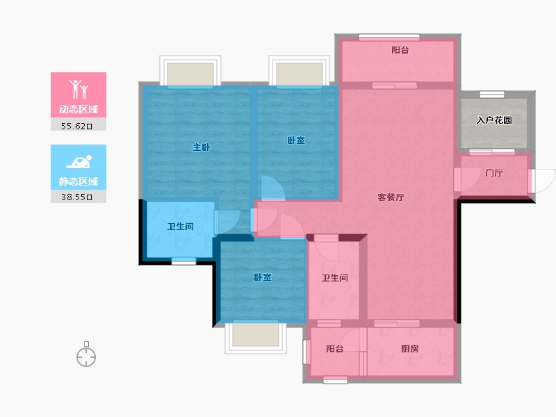 广西壮族自治区-北海市-宏瑞新城-90.40-户型库-动静分区