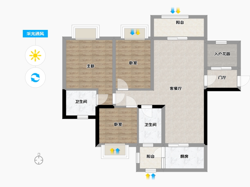 广西壮族自治区-北海市-宏瑞新城-90.40-户型库-采光通风