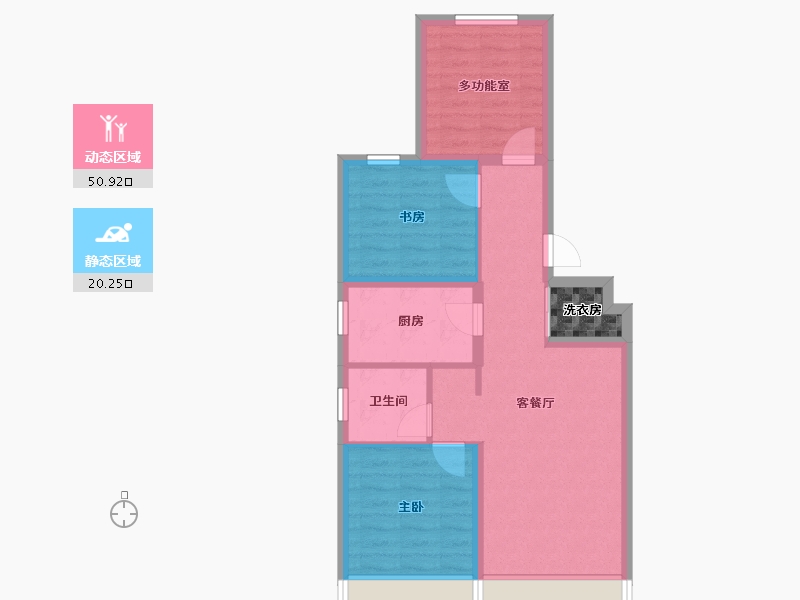 辽宁省-沈阳市-中海玺悦-65.19-户型库-动静分区