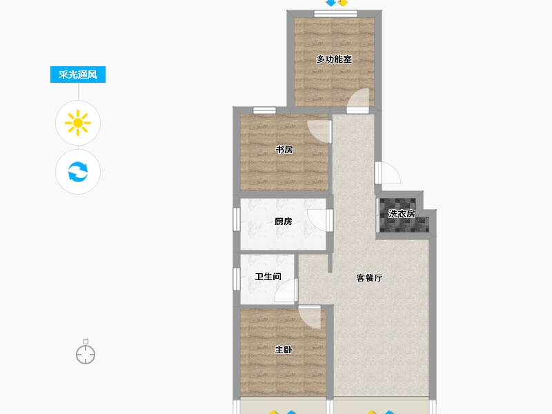 辽宁省-沈阳市-中海玺悦-65.19-户型库-采光通风