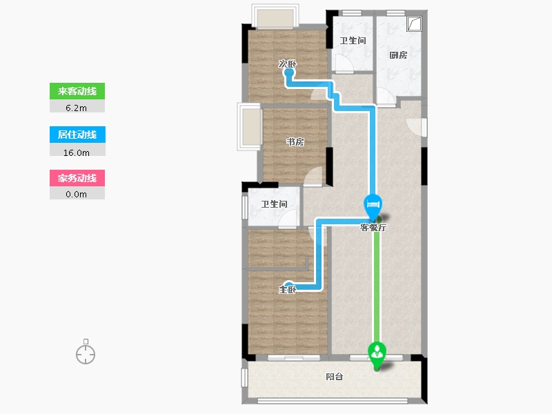 湖北省-武汉市-武汉城建龙樾上城-107.45-户型库-动静线