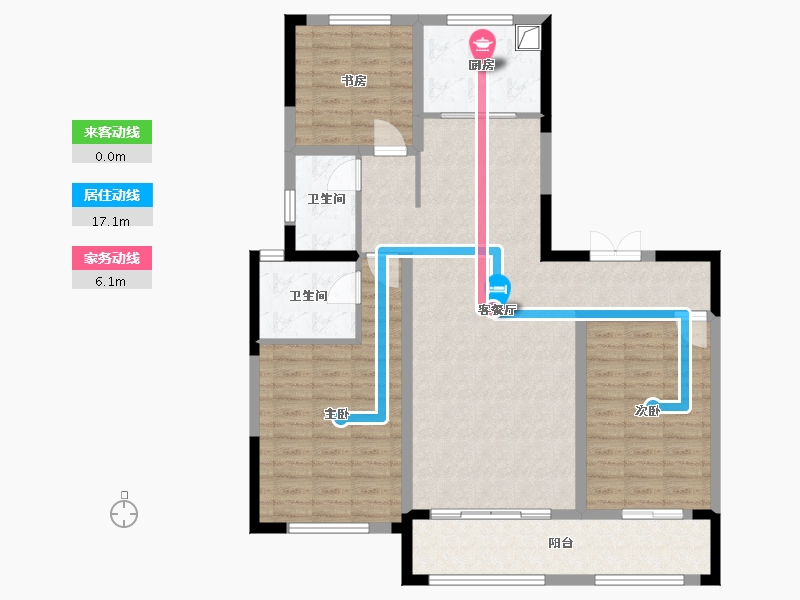 山东省-潍坊市-富丽世家营销中心-108.80-户型库-动静线