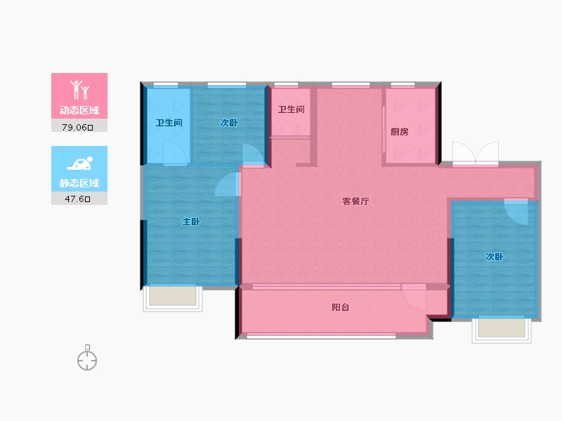 山东省-青岛市-北岸雅望-114.41-户型库-动静分区