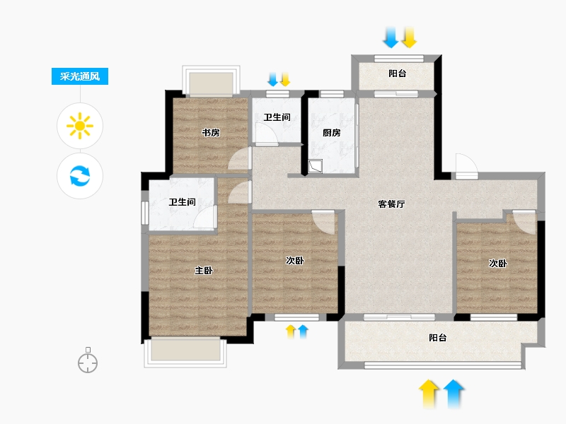 江西省-上饶市-熙江悦-98.40-户型库-采光通风