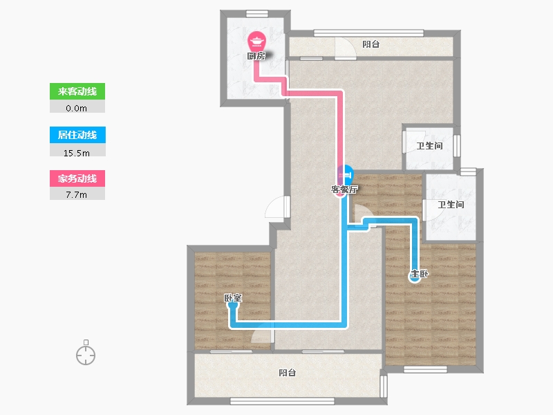 浙江省-嘉兴市-苏嘉名境园-100.00-户型库-动静线