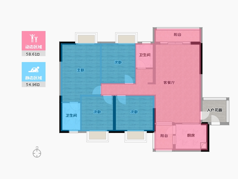 广西壮族自治区-南宁市- 被服家园-112.43-户型库-动静分区