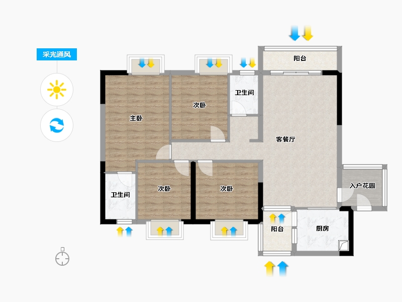 广西壮族自治区-南宁市- 被服家园-112.43-户型库-采光通风