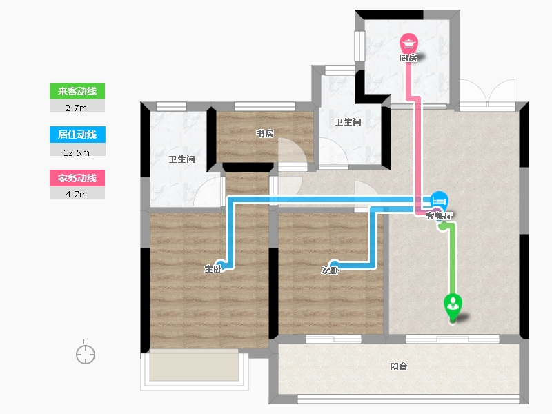 浙江省-温州市-绿城·龙港桂语江南-71.14-户型库-动静线