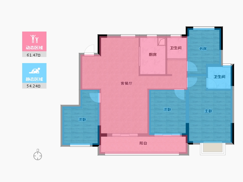 浙江省-绍兴市-鸿熙雅苑-104.00-户型库-动静分区