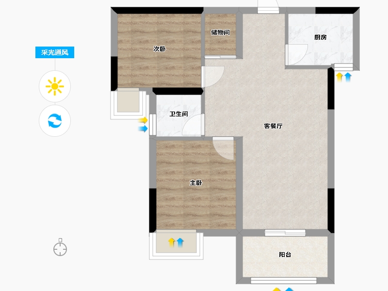 福建省-三明市-城投燕城里-63.44-户型库-采光通风