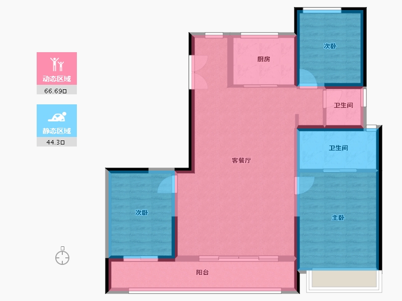 陕西省-西安市-中铁·阅唐府-100.11-户型库-动静分区