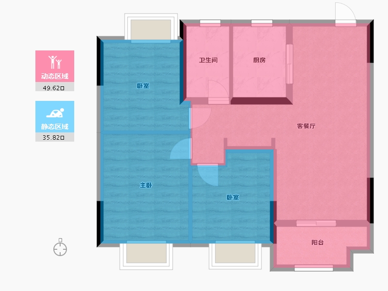 江苏省-苏州市-华发星辰海-76.80-户型库-动静分区