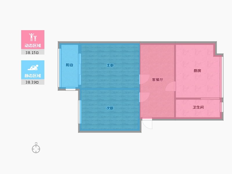 湖南省-长沙市-省湘剧院宿舍-72.40-户型库-动静分区