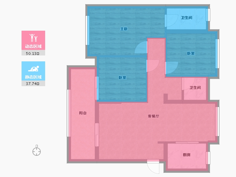 福建省-泉州市-力高水投君誉中央-81.60-户型库-动静分区