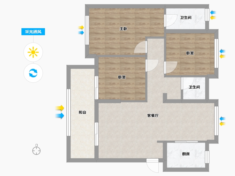 福建省-泉州市-力高水投君誉中央-81.60-户型库-采光通风