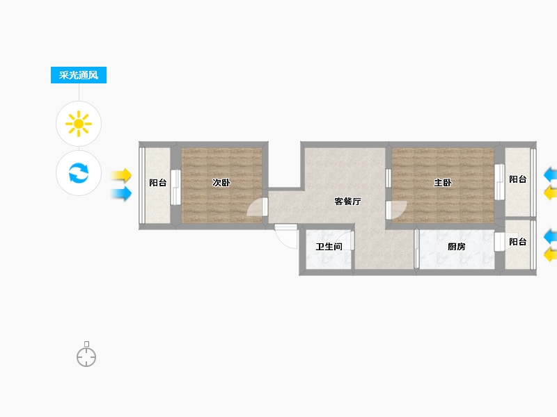 天津-天津市-丰盈里-65.00-户型库-采光通风