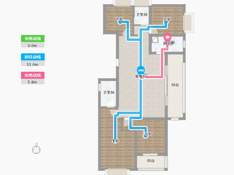 云南省-昆明市-筑友·双河湾德馨苑-89.22-户型库-动静线