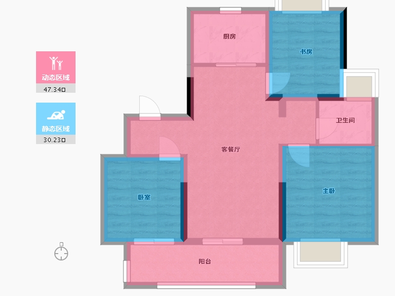 江苏省-无锡市-南光城·星锐-68.57-户型库-动静分区