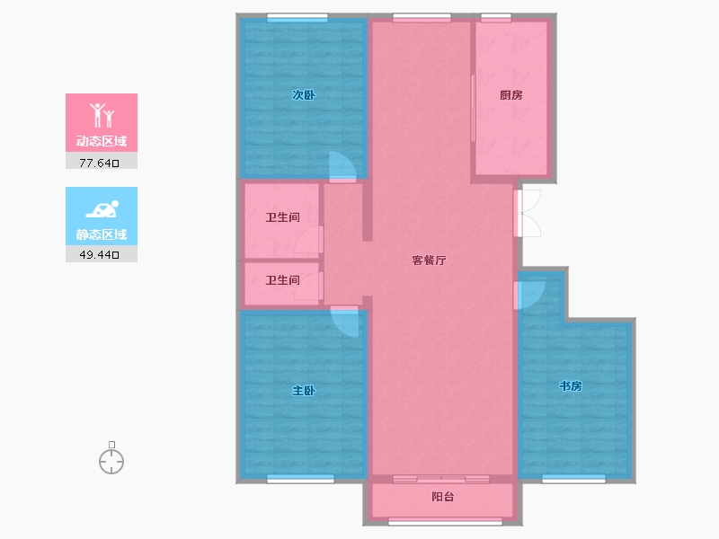 内蒙古自治区-包头市-华泰名居-114.40-户型库-动静分区