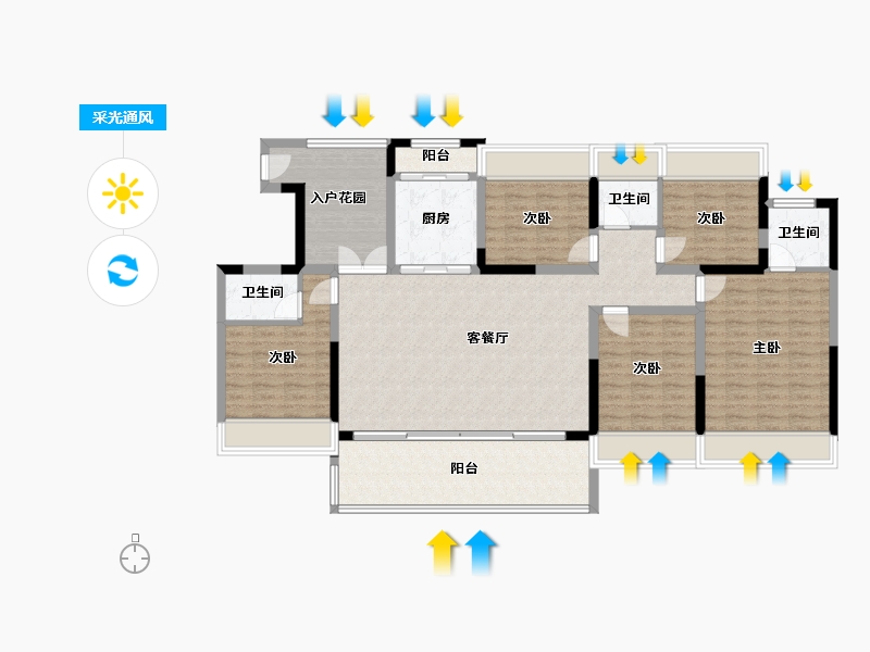 云南省-昭通市-镇雄伴山智慧生态城-160.00-户型库-采光通风