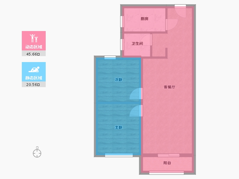 河北省-廊坊市-金地小区-69.60-户型库-动静分区