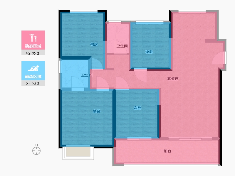 江苏省-常州市-圣东福地-113.60-户型库-动静分区