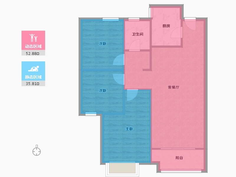 山东省-青岛市-星光岛玫瑰园小区-85.00-户型库-动静分区