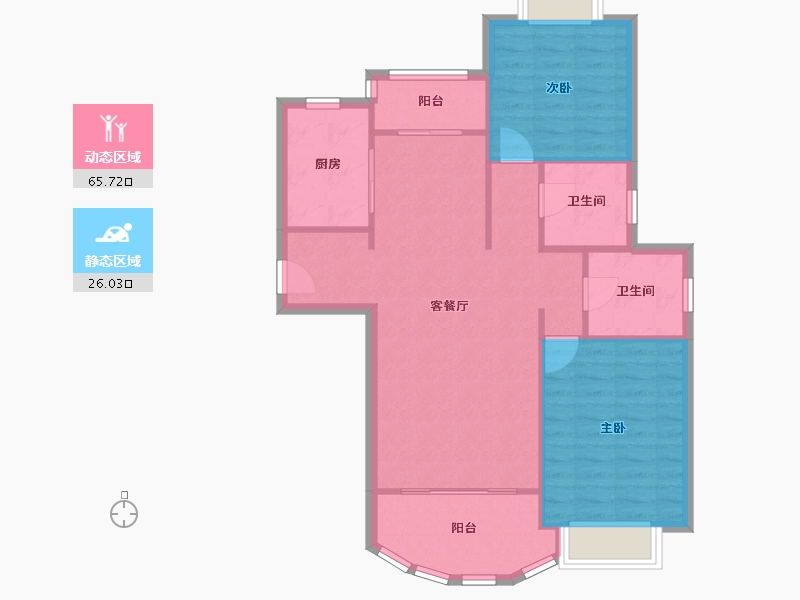 上海-上海市-东源名都-东区-89.50-户型库-动静分区