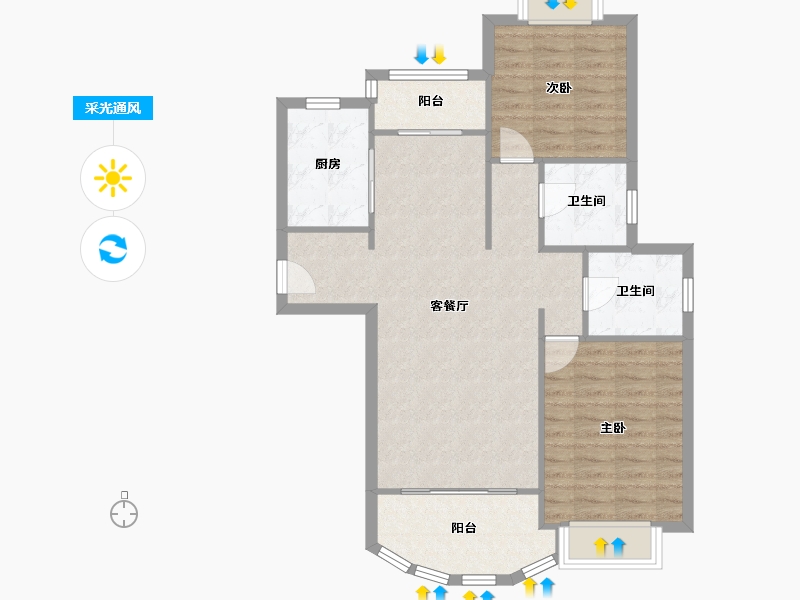 上海-上海市-东源名都-东区-89.50-户型库-采光通风