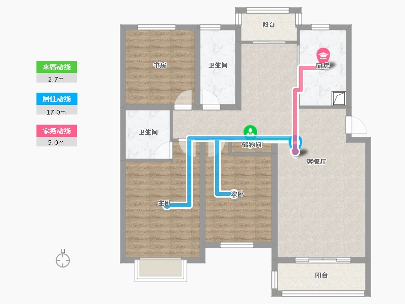 河南省-济源市-豫港花园-108.80-户型库-动静线