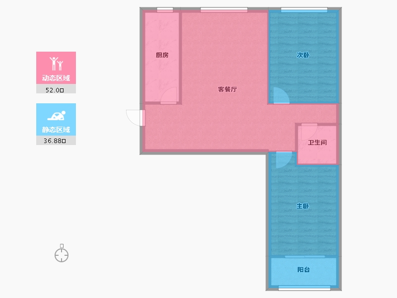 山东省-德州市-领秀天衢-85.29-户型库-动静分区