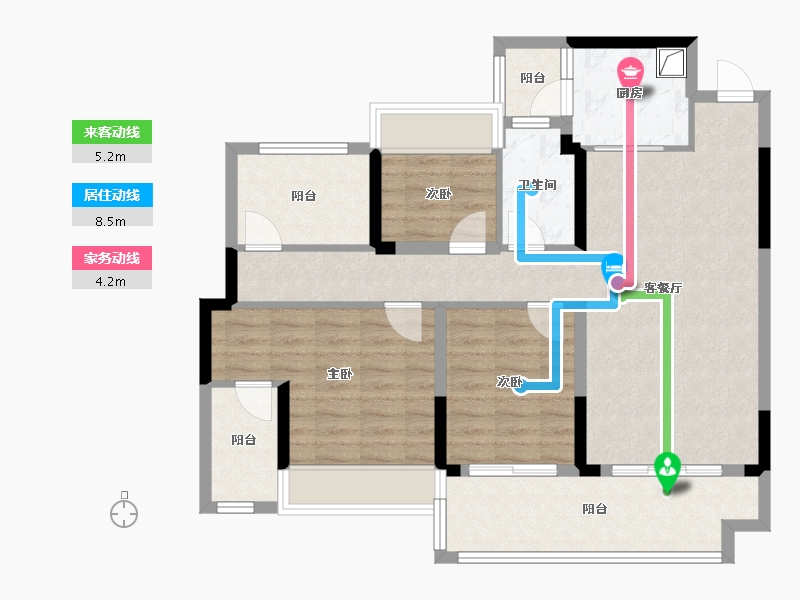 四川省-宜宾市-邦泰樾府-89.60-户型库-动静线