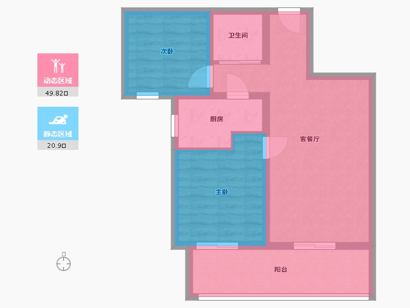 新疆维吾尔自治区-喀什地区-天福公园学府-60.80-户型库-动静分区