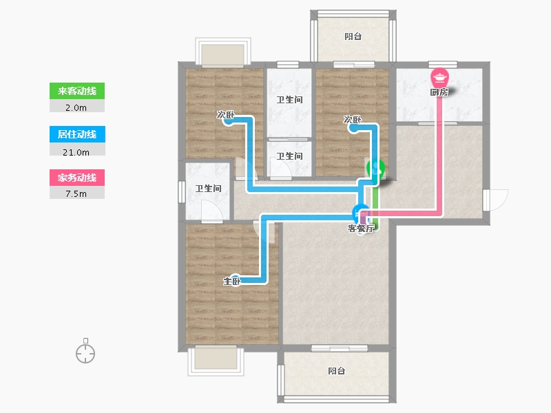 湖北省-宜昌市-悦山新居-98.40-户型库-动静线