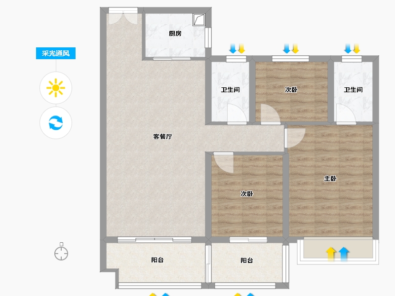 山东省-枣庄市-善国璟园-94.40-户型库-采光通风