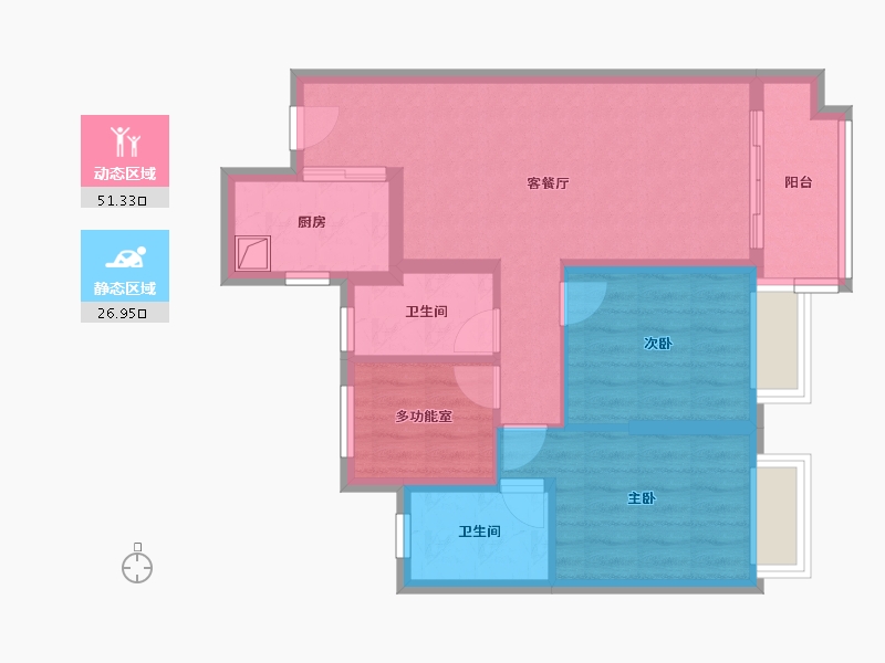 湖北省-武汉市-融创天水碧-79.20-户型库-动静分区