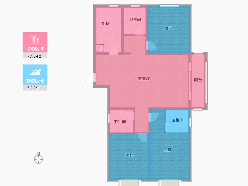 安徽省-合肥市-双兴河畔家园-120.00-户型库-动静分区