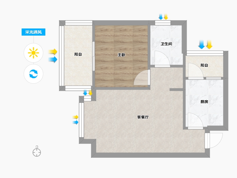 四川省-成都市-金泉阳光雅新苑-42.00-户型库-采光通风