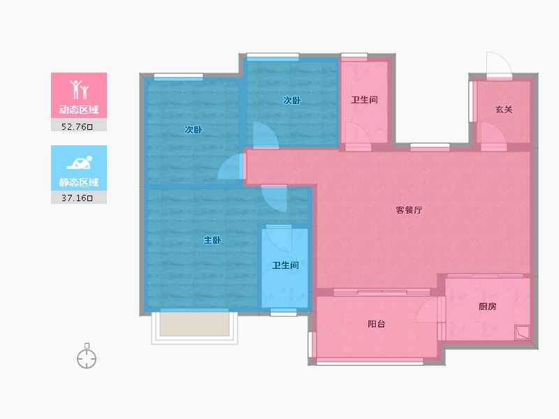 四川省-眉山市-九溪公园里-74.24-户型库-动静分区