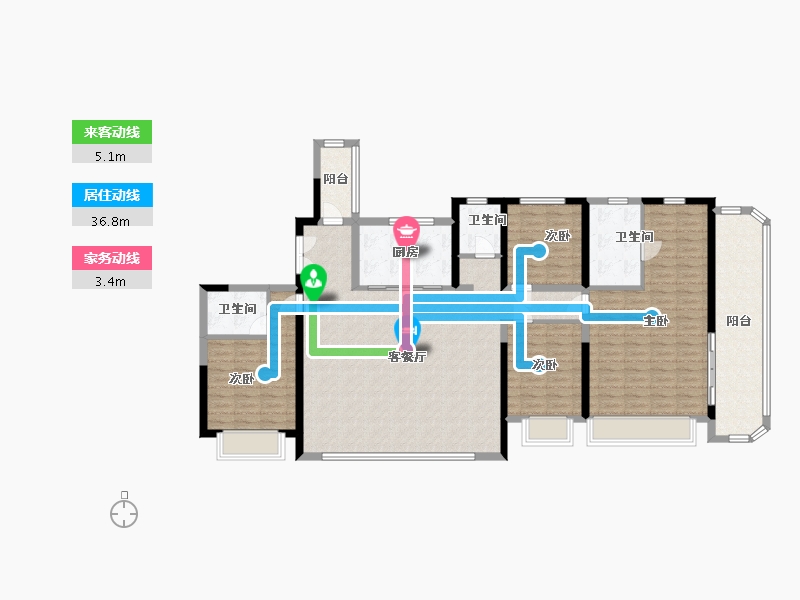 陕西省-西安市-华润置地世园润府-148.00-户型库-动静线